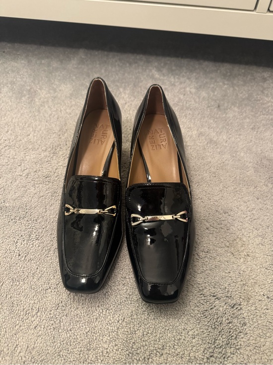 Vince Camuto Shoes - Vince Camuto Black Patent Leather Loafers with Gold Bit